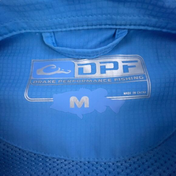Drake DPF Performance Fishing Shirt Men's M Vented Mesh Button Down Short Sleeve - Picture 7 of 13